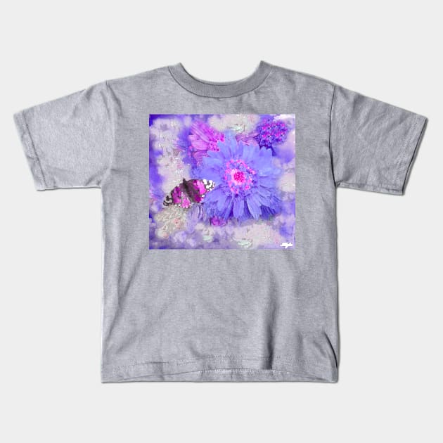 DAISY SO PRETTY Ultra Violet and Blue Kids T-Shirt by Overthetopsm